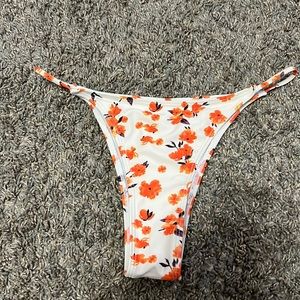 Bikini bottoms white with orange flowers